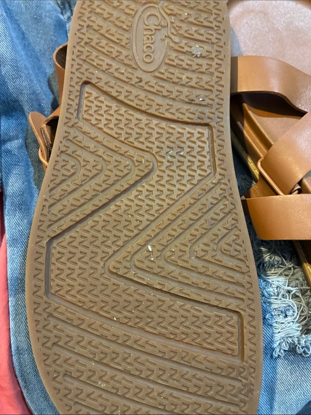 Chaco Women's Tan Leather Cross-Strap Sandals